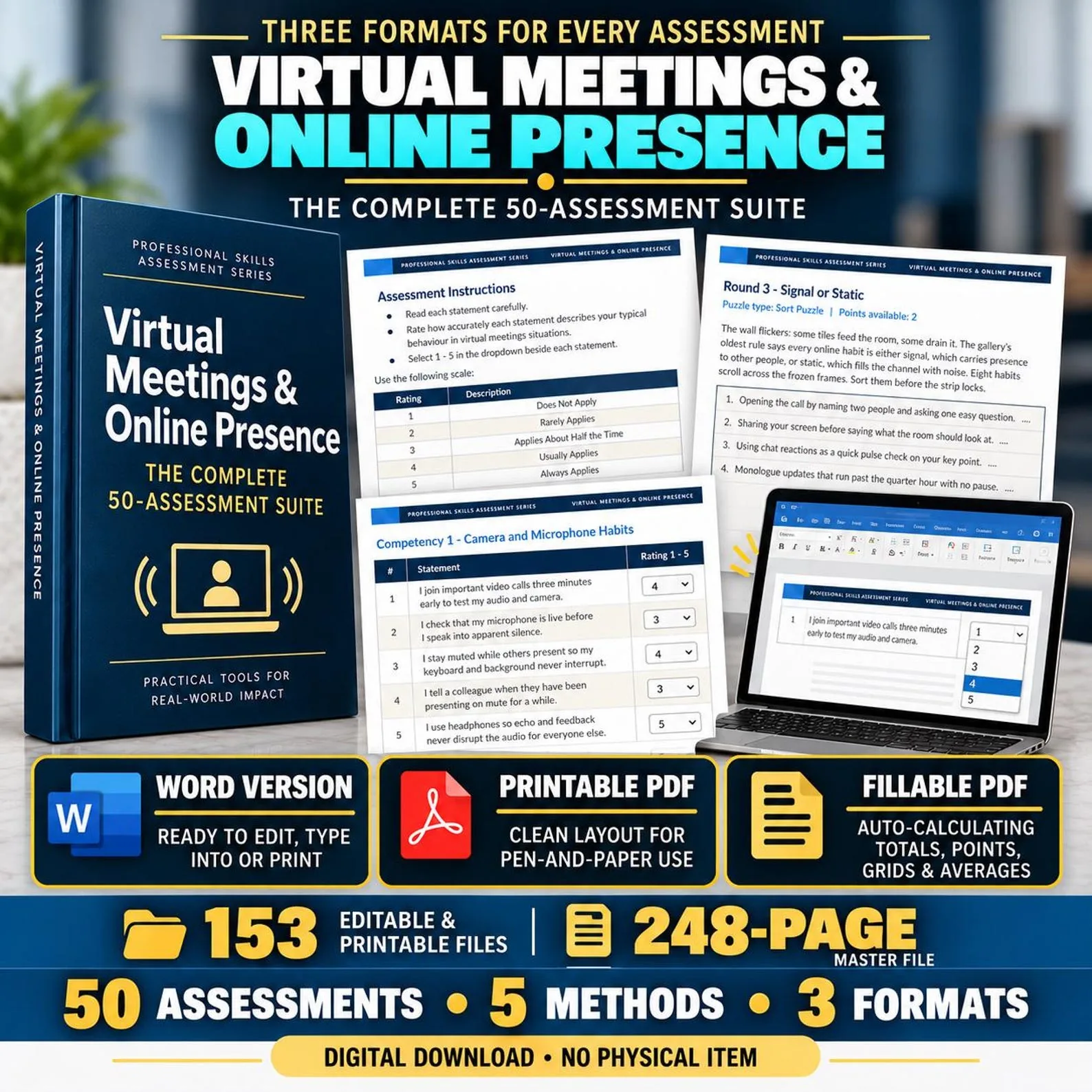 Virtual Meetings & Online Presence — The Complete 50-Assessment Suite